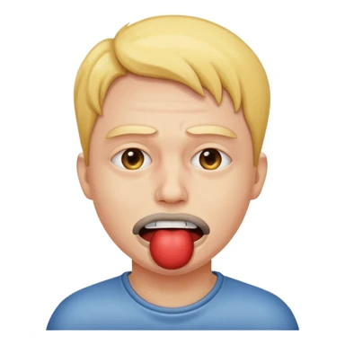 эмодзи с кляпом и он страдает sticker