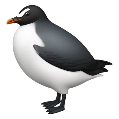 Chubby penguin like seagull sticker