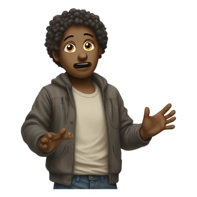 Broke person holding hand out for money  sticker