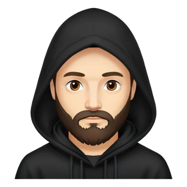 Russian man with beard in a black hood  sticker