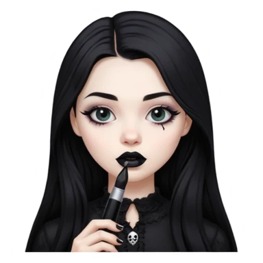 gothic girl makes up sticker