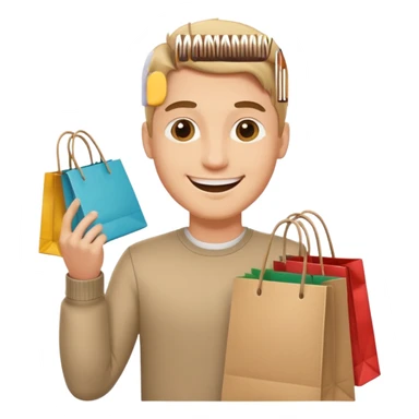 The man with the shopping bags sticker