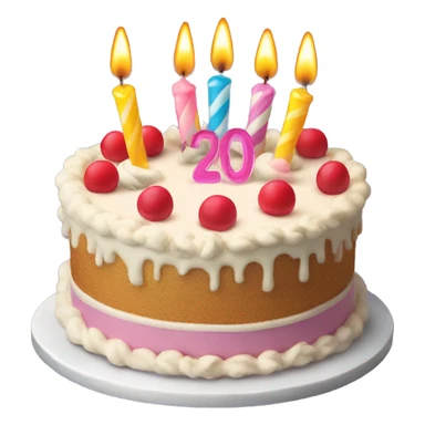 Birthday cake for 20th birthday sticker