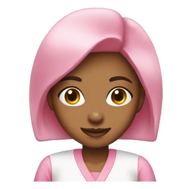 girl nail master pink uniform sticker