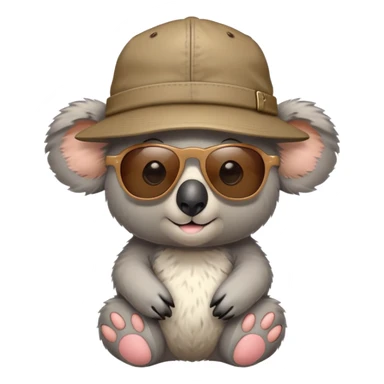 koala wearing a hat with sunglasses sticker