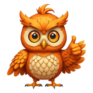 make an orange owl with the thumbs up sticker