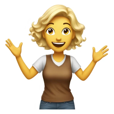 excited woman face with excited face and excited hands sticker