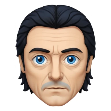 Ian McShane with blue eyes, black hair sticker