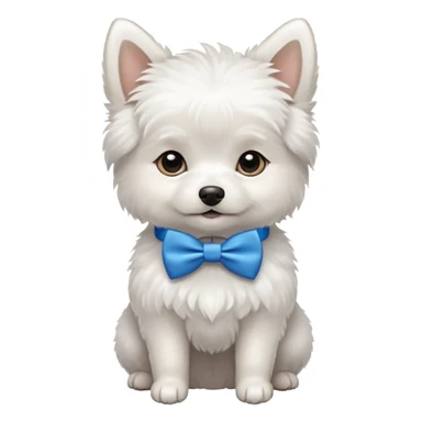 Small white dog wearing a bow tie  sticker
