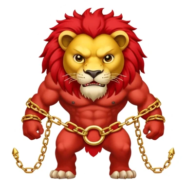 red lion with golden chain sticker