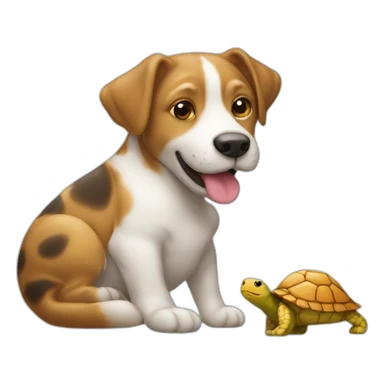 Un chat sur un chien qui et sur une tortue sticker