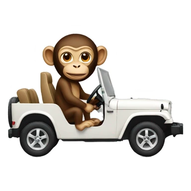 Monkey driving jeep sticker