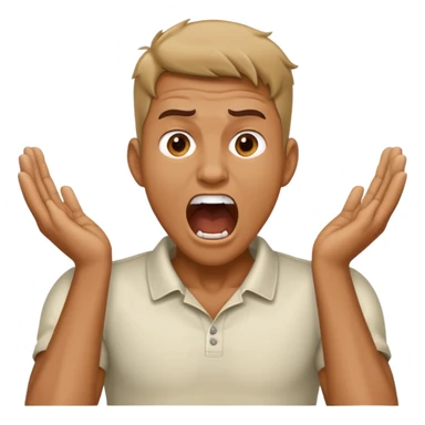 man yelling while holding his neck with his two hands  sticker