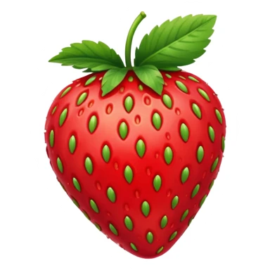 one strawberry 🍓 and red kiss 💋 fashioned stylish little emoji for “slay” reaction. subject. less details. lips with pattern of strawberry with leaf on top  sticker