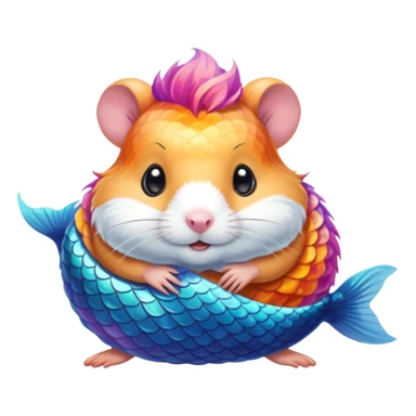 mermaid hamster sticker