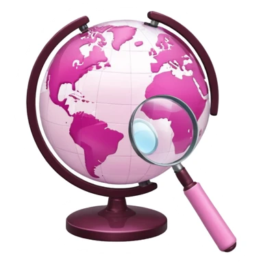 mix light pink dark pink and white girly globe with WWW in big letters under it and a small magnifying glass
It looks like an internet bar icon. sticker