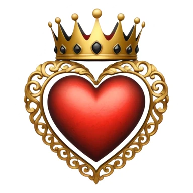 heart with black and gold crown sticker
