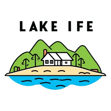 Lake life written in a cool font sticker