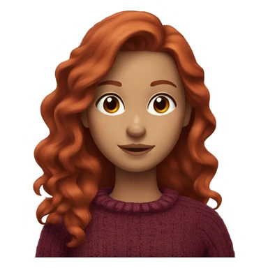 redhead girl with long hair and Dyson styling in a burgundy sweater with rat on her shoulder sticker