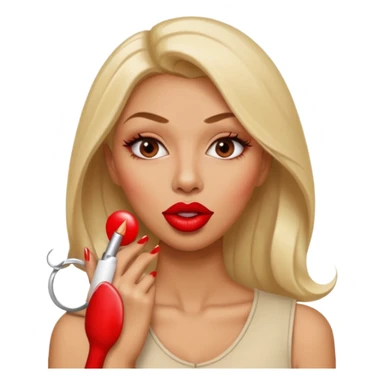 Big lips long nails bestie circle head biting her nails  sticker