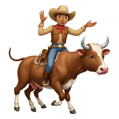 Pinto bean cowboy riding a bull sticker