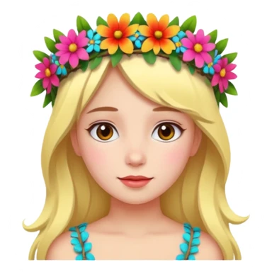 girl with flower crown sticker