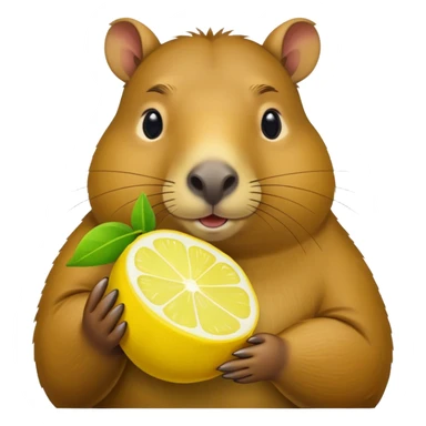 Capybara  holding  lemon sticker