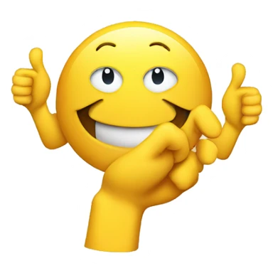 Smiley face with two hands thumbs up sticker