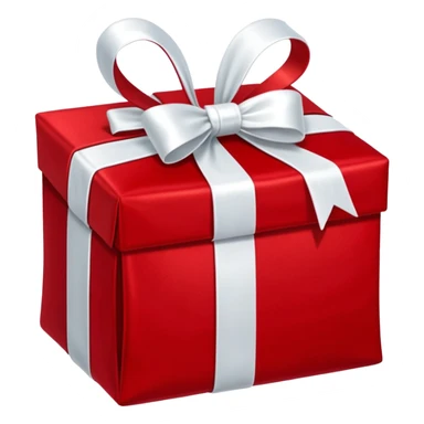 red Christmas bag with red gift boxes with white bows sticker