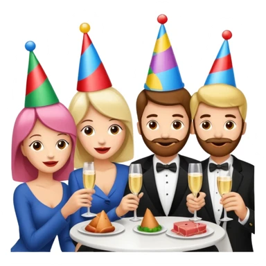 goth corporate executives enjoying champagne Party at SPAM meat cafe paris LANDSCAPE  sticker