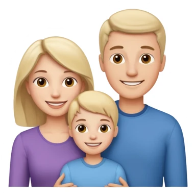 Couple of married man and woman with one kid teenager  sticker