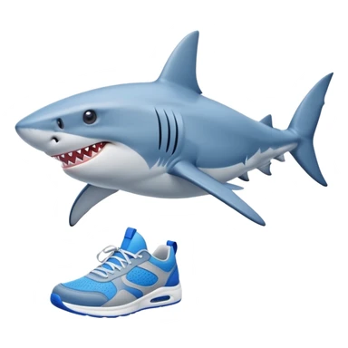 Tiburon con tenis azules sticker