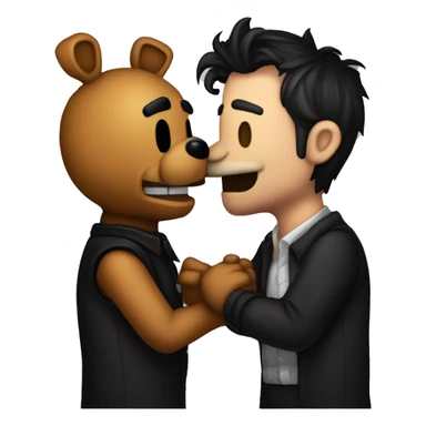 Markiplier kissing Freddy fazbear from five night at Freddy’s  sticker