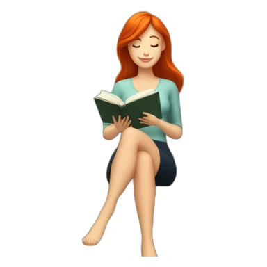 redhead woman reading a book with a glass of wine in a park sticker