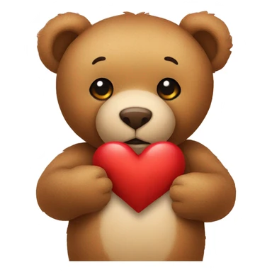 A teddy bear Holding a heart sticker
