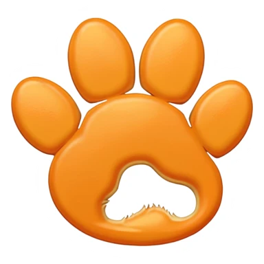 a very light pale pastel yellowy orange pawprint sticker