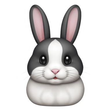 black and white dutch rabbit cute (ios7 style) sticker