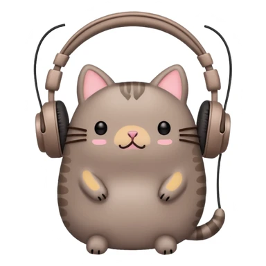 Pusheen with earphones  sticker