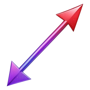 color gradient between red and purple glitter arrow for right sticker