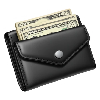 A wallet with money and financial bills, representing financial contribution sticker