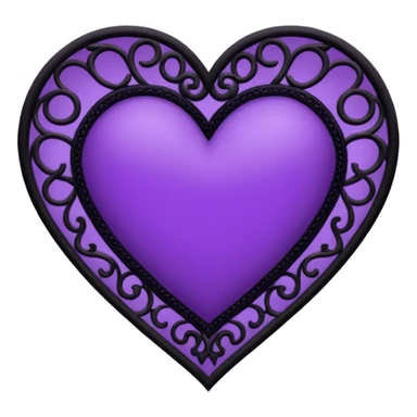 heart with purple gothic black lace sticker
