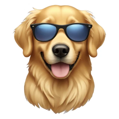 Golden retriever wearing sunglasses  sticker
