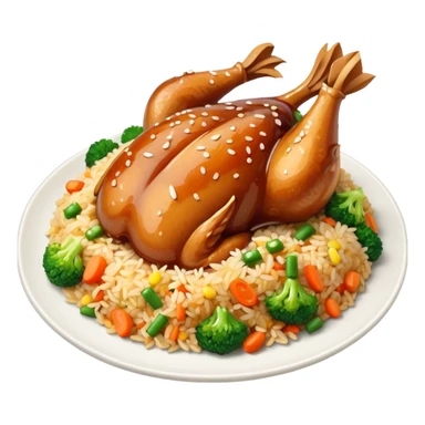 Teriyaki chicken and fried rice sticker