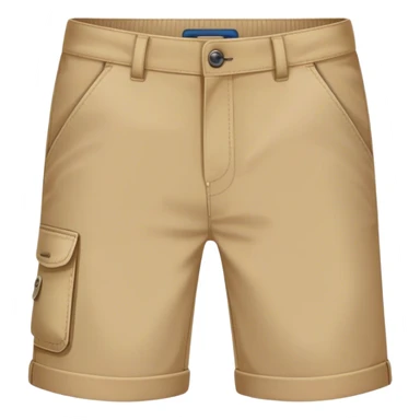 A  short pants emoji, styled like casual shorts that end above the knee. They have a button and zipper closure, side pockets, and a clean, smooth fabric texture. The design is modern and relaxed, perfect for summer or warm weather. sticker