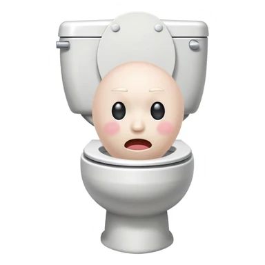 A toilet with a head coming out of it sticker