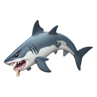 Cow eating a shark sticker