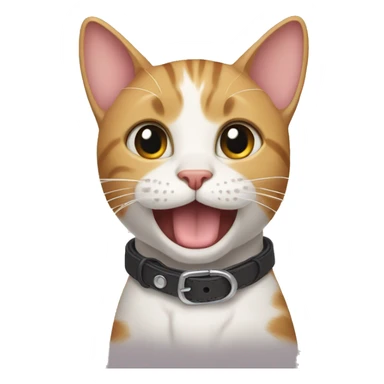 Cat wearing collar  sticker