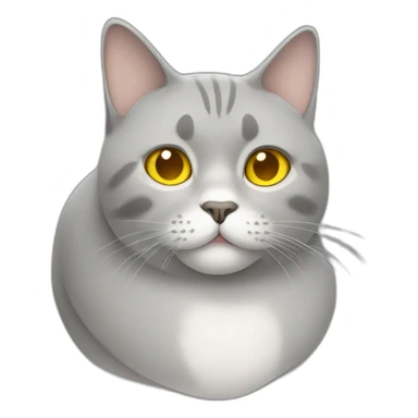 Fat cat grey with yellow eyes sticker