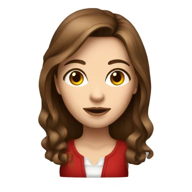 Designer Girl with brown hair and earing Red glass sticker