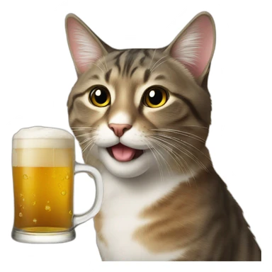 Cat-drink-beer sticker
